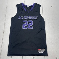 Nike Dri-Fit Solid Black Purple Kansas K State NCAA Jersey Number 22 Men Size M