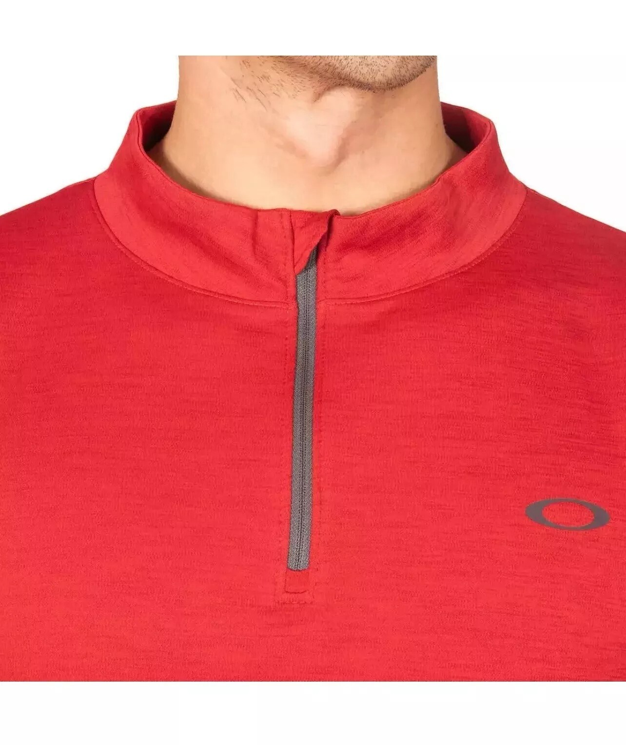 Oakley Men’s Origin Quarter Zip Long Sleeve T-Shirt, Redline Heather Medium NWT gallery