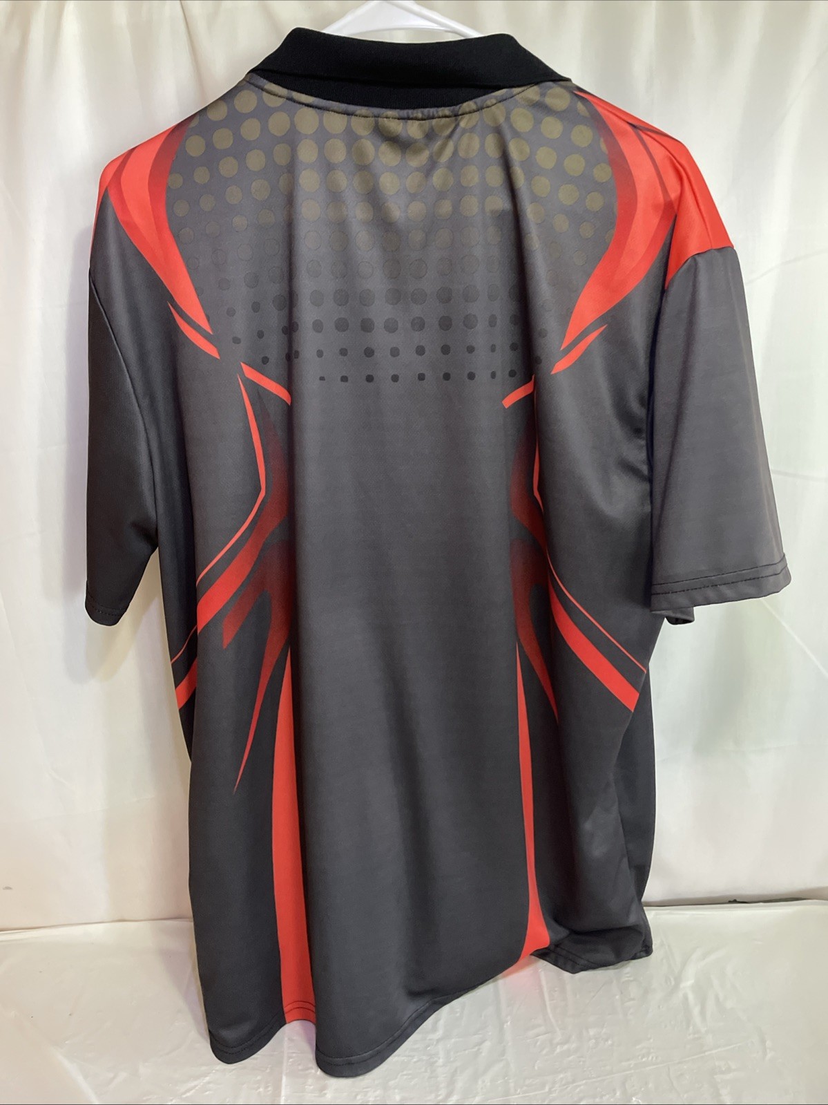 Athletic Men’s Shirt Short Sleeve Geometric Black Gray Orange Size XL gallery