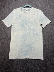 Gymshark Washed Seamless T Shirt Mens XS Green/Bleach Acid Tie Dye Performance