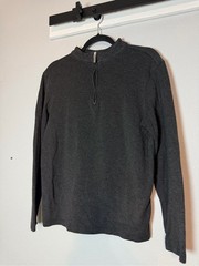 Mizzen+Main Men’s 1/4 Zip Up Pullover Shirt Medium Gray Performance Golf
