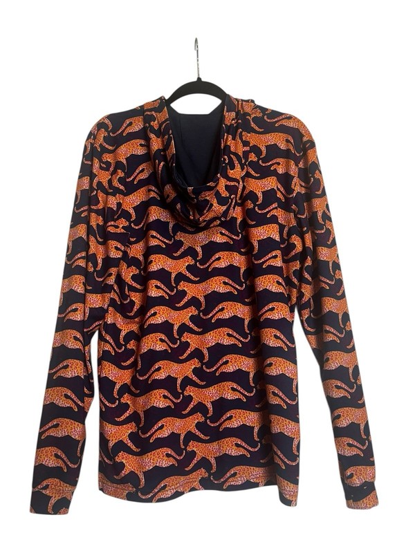 Good Good Golf Men's Pullover Hoodie Small Orange Cheetah Print gallery