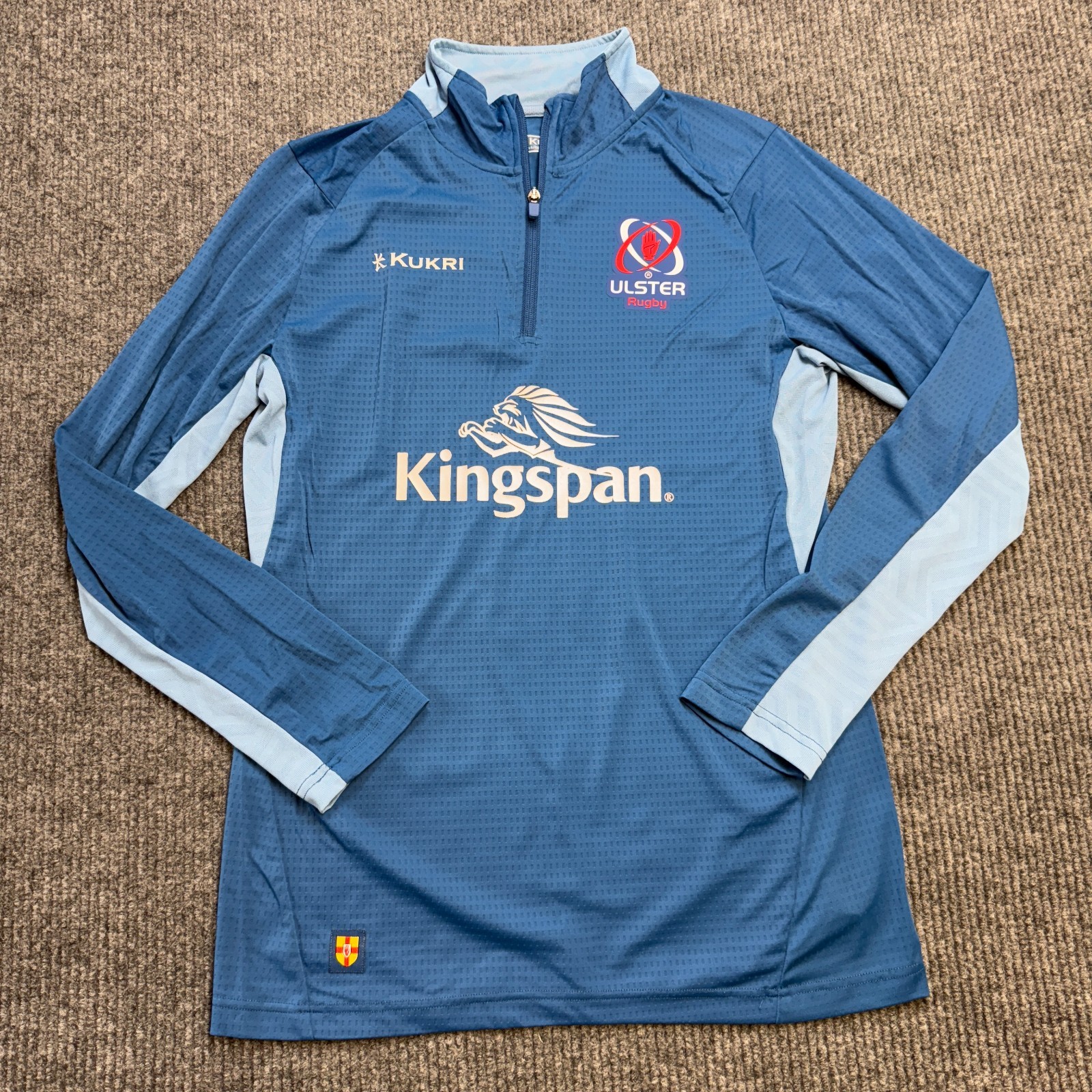 Ulster Rugby Shirt Mens Medium Blue Performance Training Top 1/4 Zip Kukri gallery