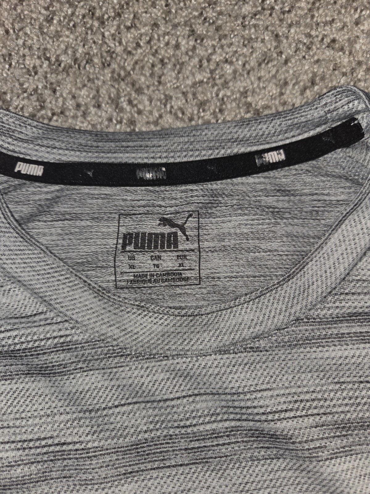 Puma Men's XL Gray Space Dye Performance Athletic Short Sleeve T-Shirt Active gallery