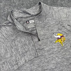 Minnesota Vikings Team Apparel NFL Quarter Zip Pullover Shirt Men’s XXL Gray