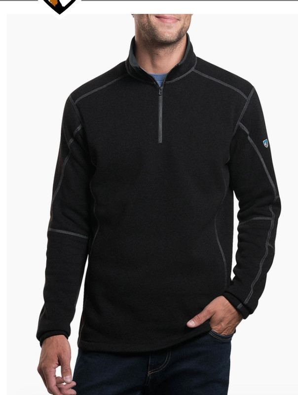 Kuhl Revel 1/4 Zip Fleece Pullover Sweater Men XL Black 3007 SUPER Soft KASHMIRA gallery
