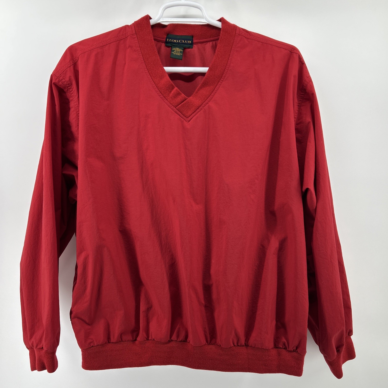 Izod Club Pullover Men’s Large Red Outerwear Rain Resistant Golf Wear V Neck gallery