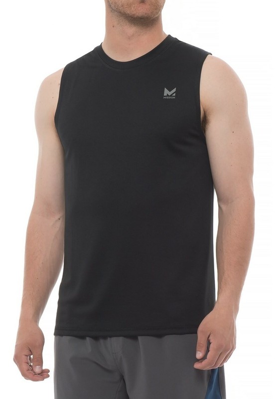 MISSION 'VaporActive Alpha' Training Tank Top Men's M Fitness / Workout Blk NWT! gallery