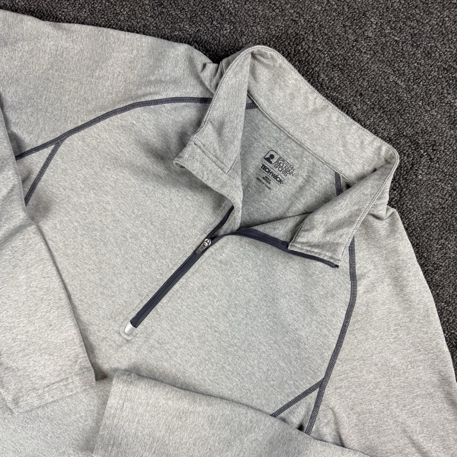 Eastern Mountain Sports EMS Techwick Quarter-Zip Base Layer Mens Medium Gray gallery