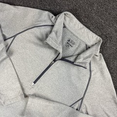 Eastern Mountain Sports EMS Techwick Quarter-Zip Base Layer Mens Medium Gray
