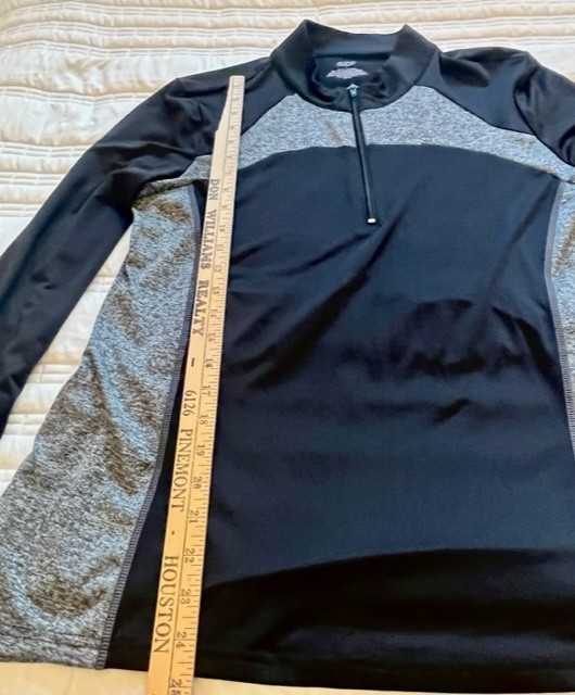 Zone Pro Athletic Quarter Zip Pullover Moisture Wicking Active Black Gray Size L gallery