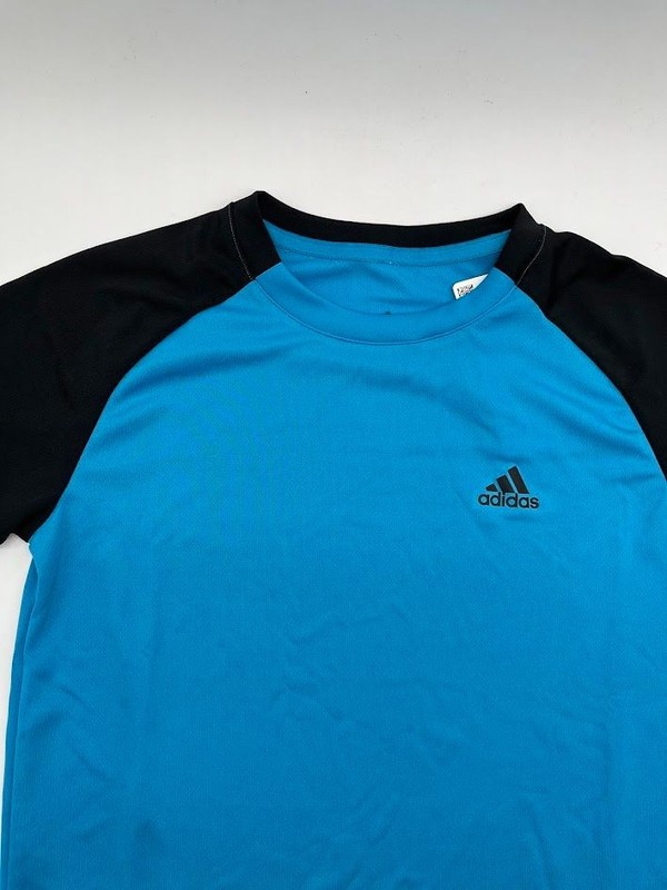 Adidas Youth Small Blue Black Climalite Athletic Short Sleeve Tee gallery