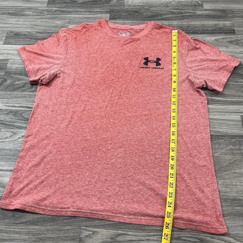 Under Armour T-Shirt Mens Large L Red Heathered HeatGear Loose Fit Graphic Tee gallery