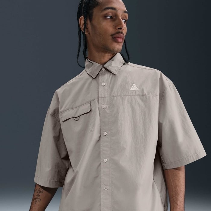 Nike ACG Orb Weaver UV Repel Short Sleeve Grey Men's Shirt Sz L-Tall HJ2883-009 gallery