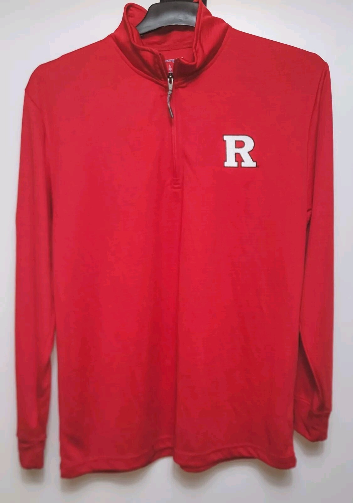 NWT Men's Rutgers Scarlet Knights 'R' Logo Champion Performance Quarter Zip Red gallery
