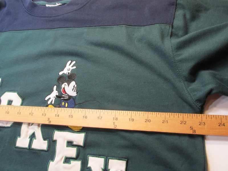 DISNEY MICKEY & CO Pullover Rugby Shirt Unisex L Green Long Sleeve Embroidery gallery