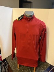 Under Armour Men’s LS 1/4 Zip Pullover Red Small Polyester – NWT