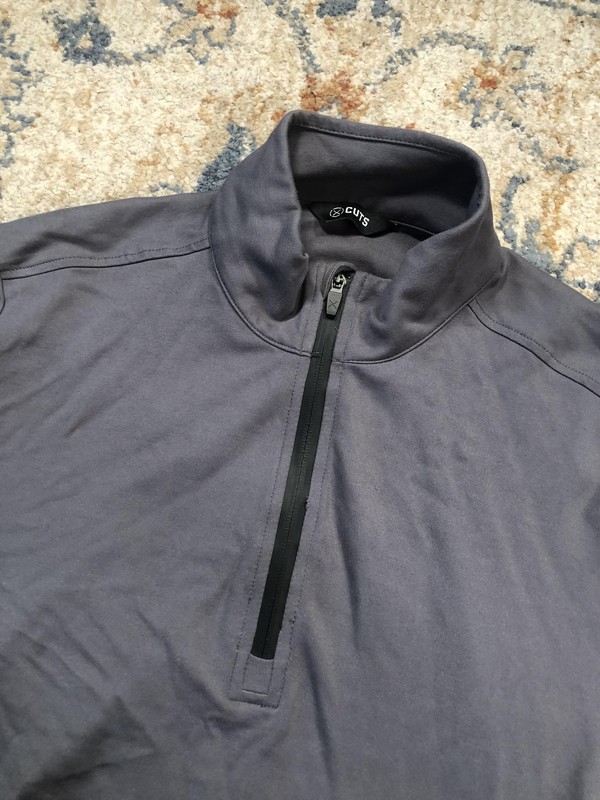 Cuts Pullover Mens Large Gray 1/4 Zip Long Sleeve Mock Neck Casual Athletic Top gallery