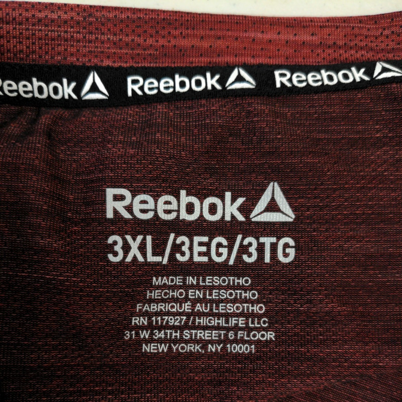 Reebok Mens Stride Performance Long Sleeve T-Shirt Rhubarb Heather 3XL NWT gallery