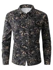 Mens 5XL BIG Long Sleeve DRESS – Casual Shirt New 2025 BLACK & WHITE
