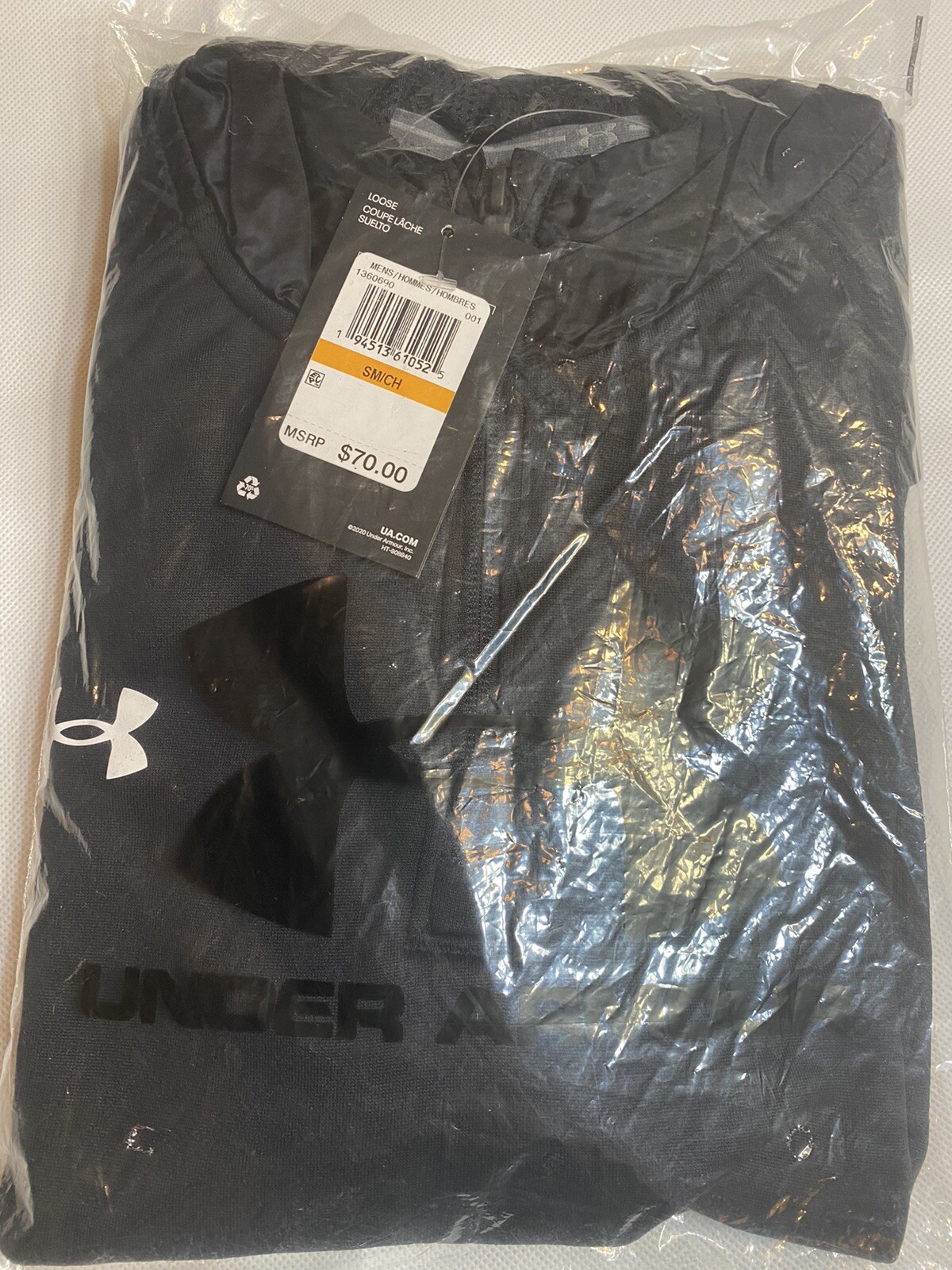 New Men's Under Armour Command Short Sleeve Black Hoodie Small 1360690-001 BLACK gallery