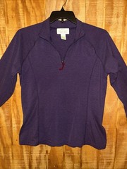 Orvis Trout Bum Purple Pullover Mens Large 1/4 Zip Baselayer Shirt Light