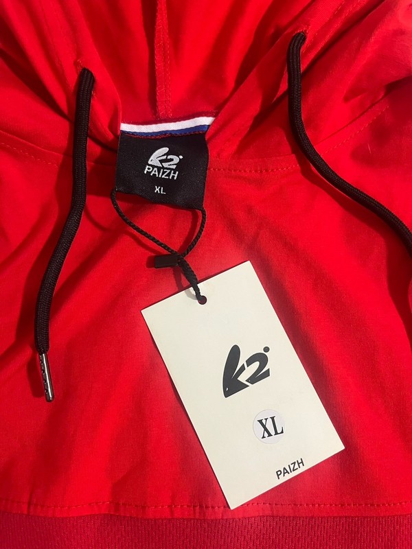 K2 PAIZH Men's Sleeveless Hooded Tank Drawstring Mesh Red/Black XL gallery
