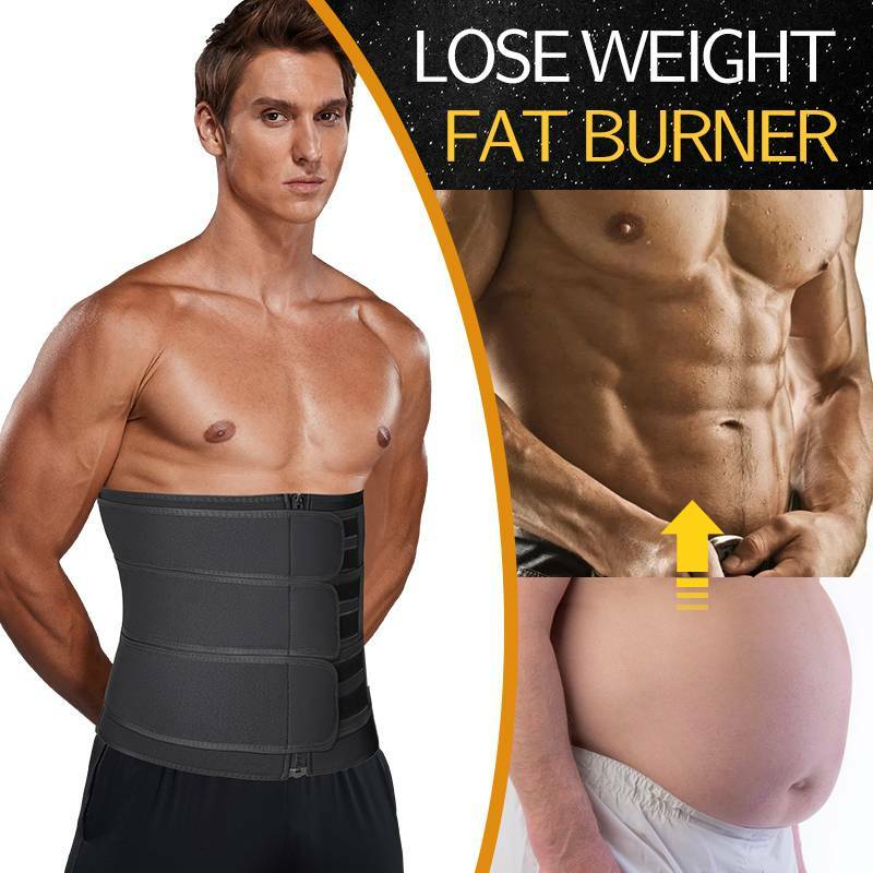 Men Waist Trainer Body Shaper Training Sweat Belt Tummy Control Cincher Girdle gallery