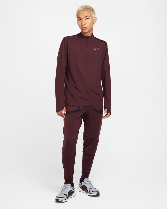 NIKE MEN ELEMENT RUNNING HALF ZIP DRI-FIT SHIRT BURGUNDY#DD4756-NWT gallery