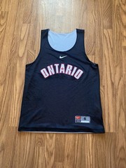 Vintage 90s Nike Mid Swoosh Basketball Ontario Canada Reversible Jersey Small