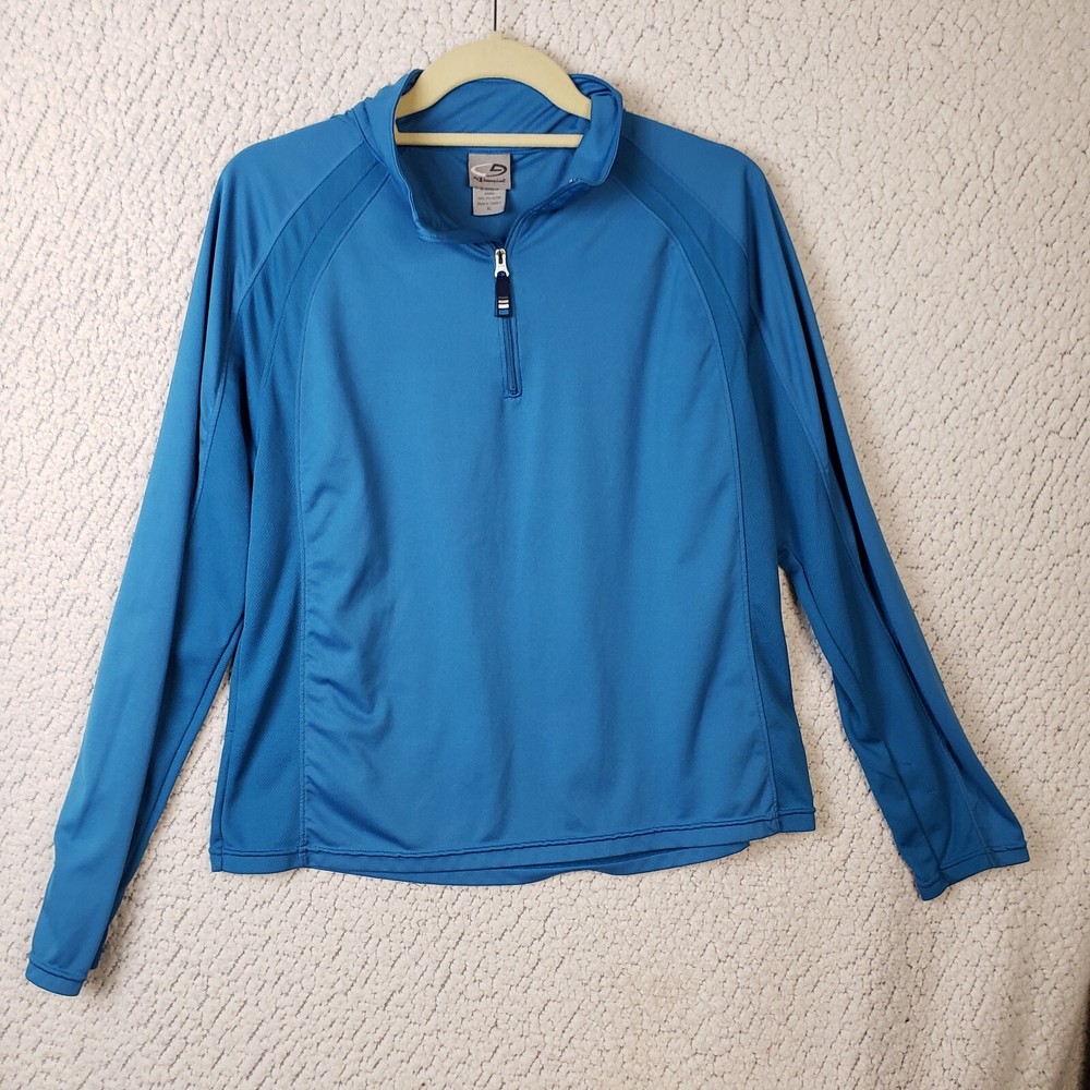 Champion Duo Dry 1/4 Zip Pullover Mens XL Blue Performance Athleisure Casual