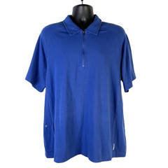 Eddie Bauer Men’s Freedry 1/4 Zip Active Blue Short Sleeve Pullover Shirt Sz XL