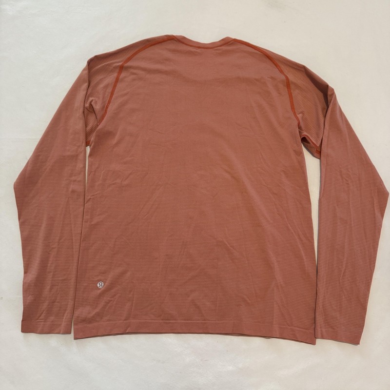 Lululemon Shirt Mens Large Rust Orange Metal Vent Tech Long Sleeve Performance gallery