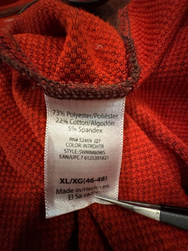 Men’s Pullover Swiss Tech Quarter Zip XL Red Long Sleeve Lined gallery