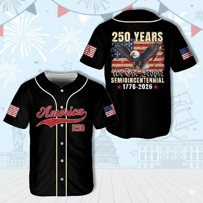 America 250th Anniversary Baseball Jersey USA Patriotic Fan gallery