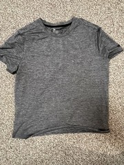 All in Motion Men’s Heathered Gray Crew Neck Short Sleeve Stretch T-Shirt L
