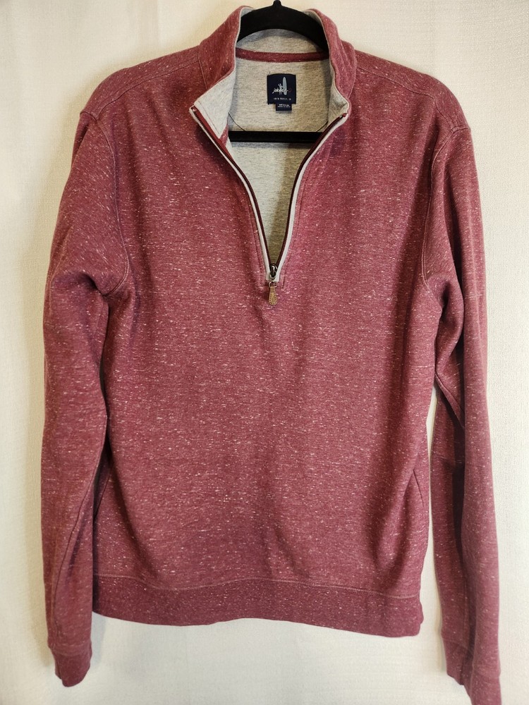 Johnnie-O Sully 1/4 Zip Pullover Men Medium Currant Long Sleeve
