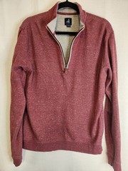 Johnnie-O Sully 1/4 Zip Pullover Men Medium Currant Long Sleeve