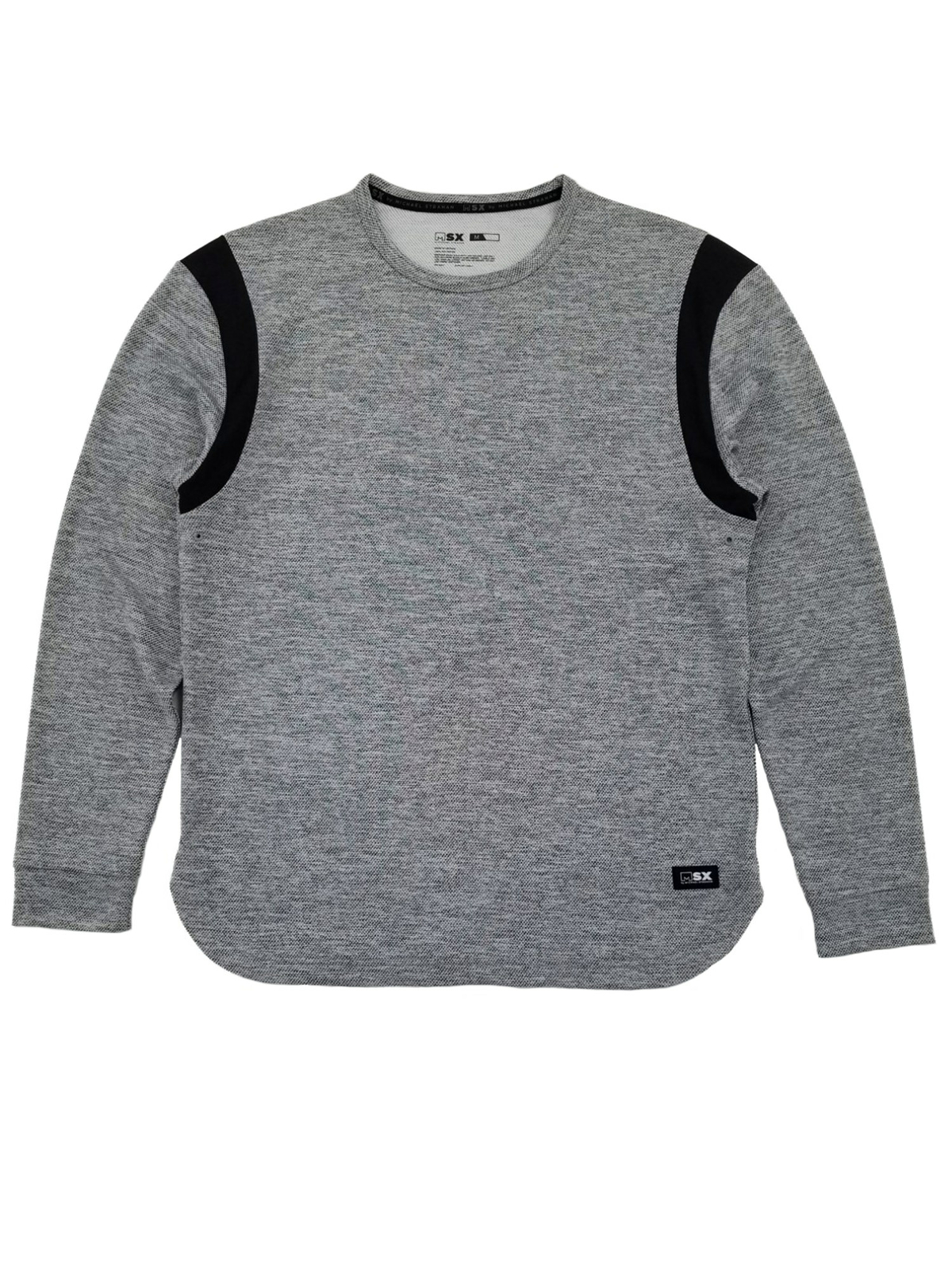 MSX By Michael Strahan Mens Gray & Black Premium Terry Long Sleeve Shirt gallery