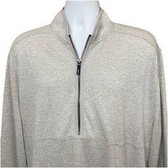 Johnnie-O Mens XL Gately Long Sleeve Half Zip Pullover Sand Beige Gray NEW $138