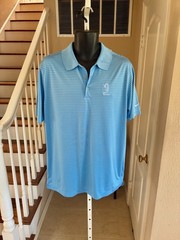 Nike Golf Tour Performance Polo Shirt Dri-Fit No Sweat Blue w/ White Stripes L