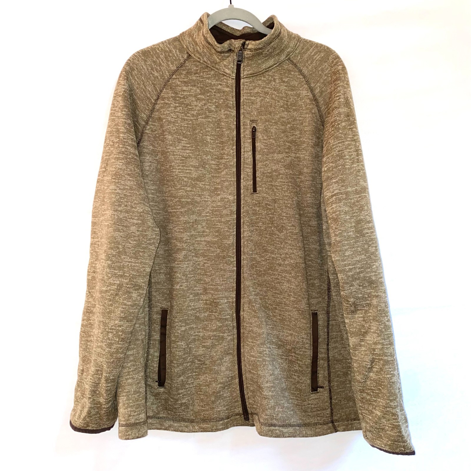 Men's Swiss Tech Raglan Long Sleeve Full Zip Tan sz. XL gallery