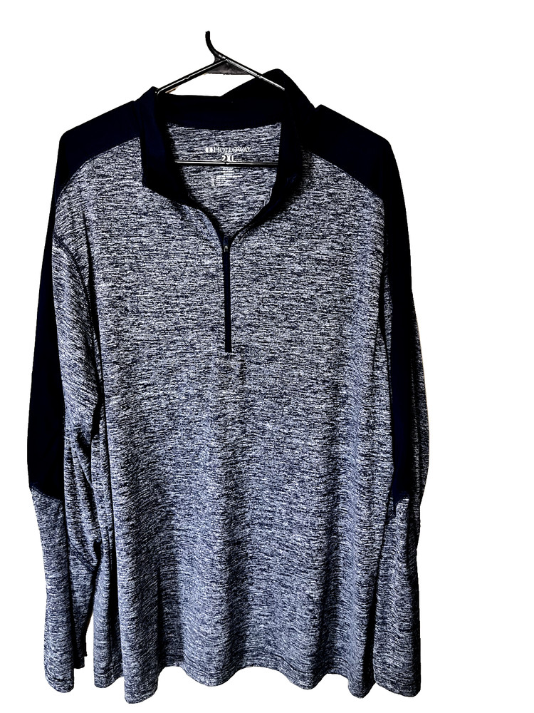 Holloway 1/4 Zip Shirt Pullover Men's 2XL Long Sleeve Performance Blue
