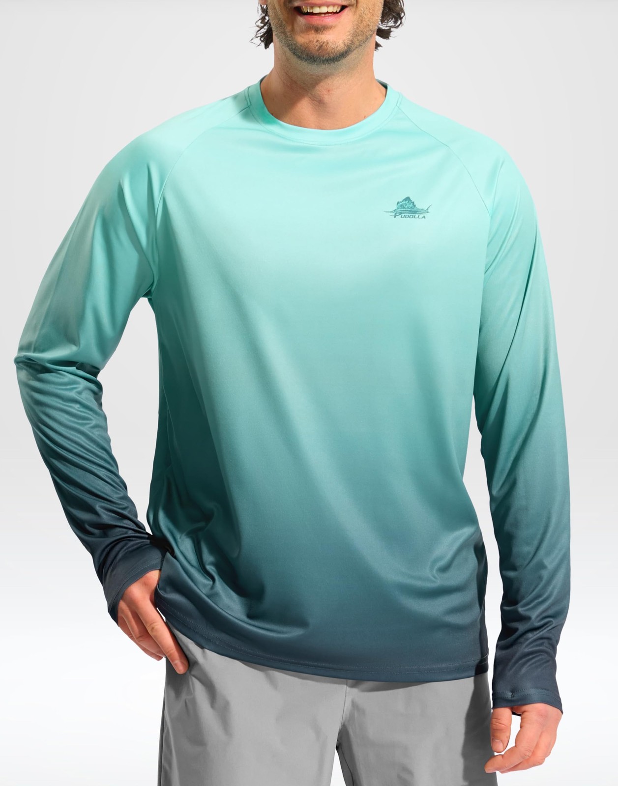 Men's Sun Protection Long Sleeve Shirts UPF 50+ Fishing Swim Shirts Lightweig... gallery