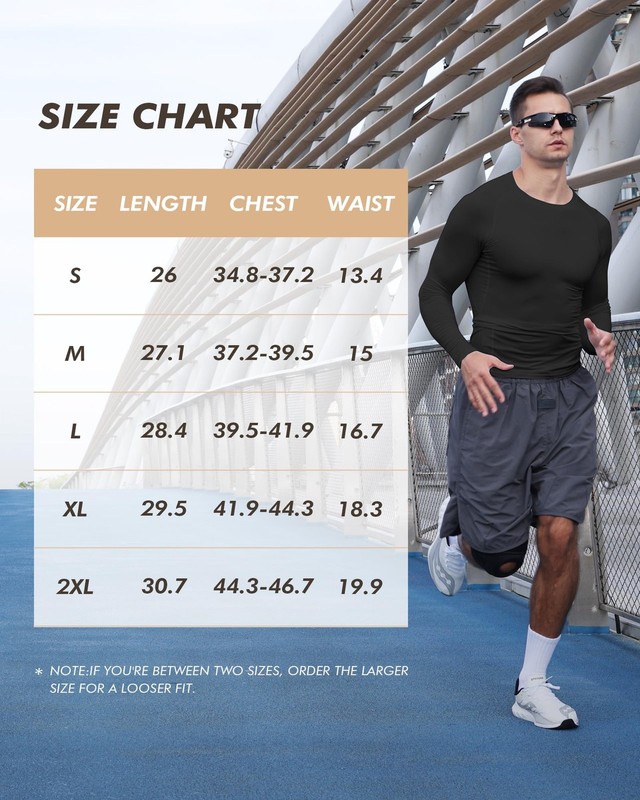 5 Pack Long Sleeve Compression Shirts for Men - Black Quick Dry Workout Base ... gallery