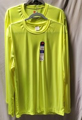 Hanes Sport Cool DRI Men’s Performance Long Sleeve T-Shirt – Safety Green XL