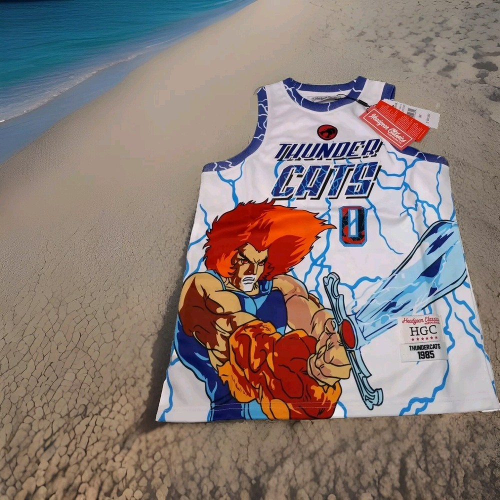 Thunder Cats 0 Headgear Classic Thundercats Lion-0 Est.1985. Boys Med.Jersey NWT