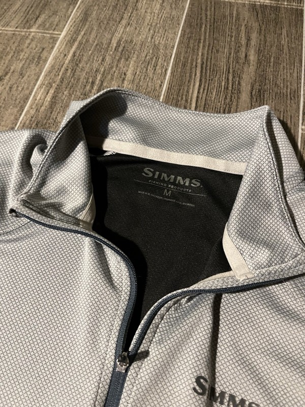 SIMMS Solarflex Plus UPF 50 1/4 Zip Pullover Fishing Mens Size Medium Gray gallery