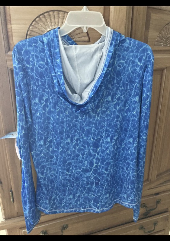 Silver Bait Swim Shirt With HoodUPF 50+ Men's Size Medium BlueWater Design gallery