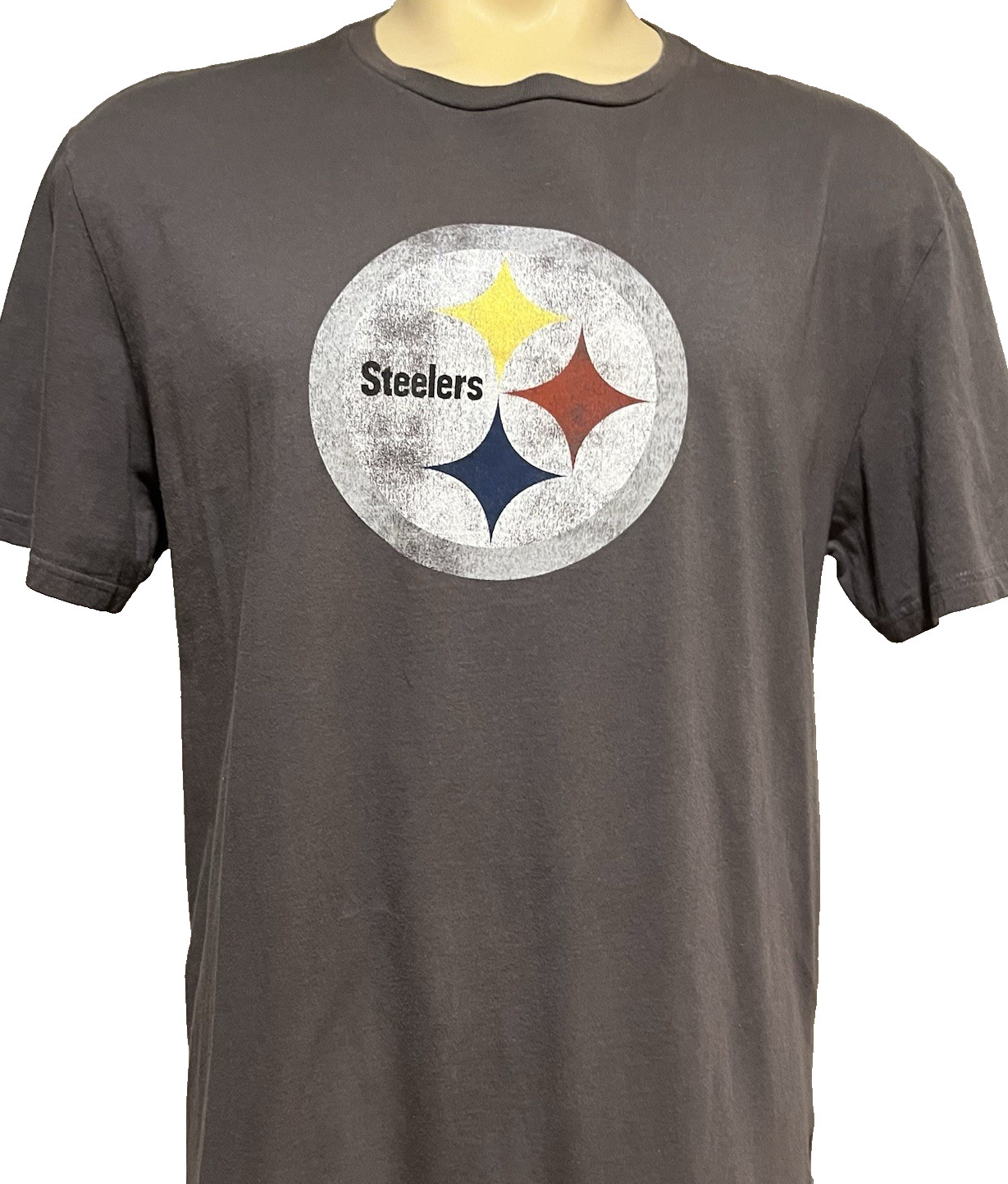 Pittsburgh Steeles Reebok Distressed Logo Men's T-shirt XL Gray Short Sleeve gallery